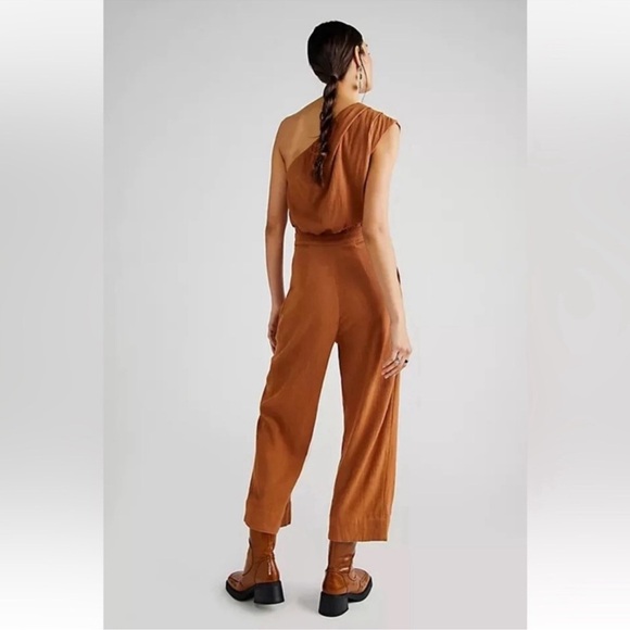 Free People Avery Jumpsuit One Shoulder Wide Leg Size 6 - Picture 11 of 13